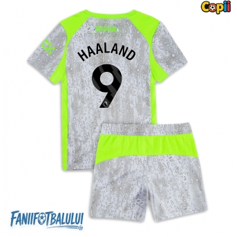 Manchester City Erling Haaland #9 Echipament de Fotbal Replică 2025-26 Copii Treilea (+ Șorturi)